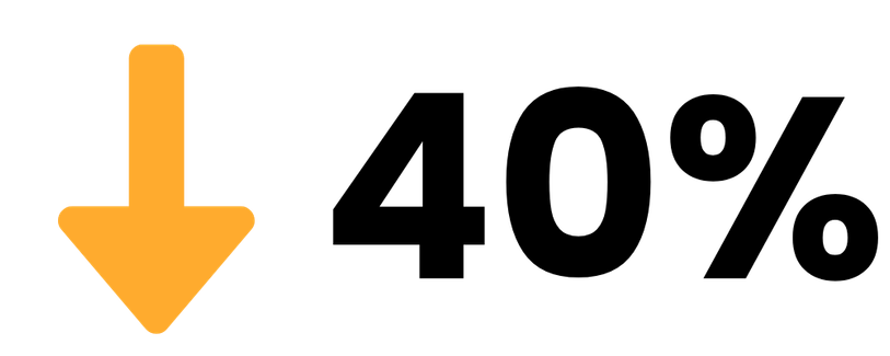 Arrow pointing down representing a 25% reduction in regulatory costs.