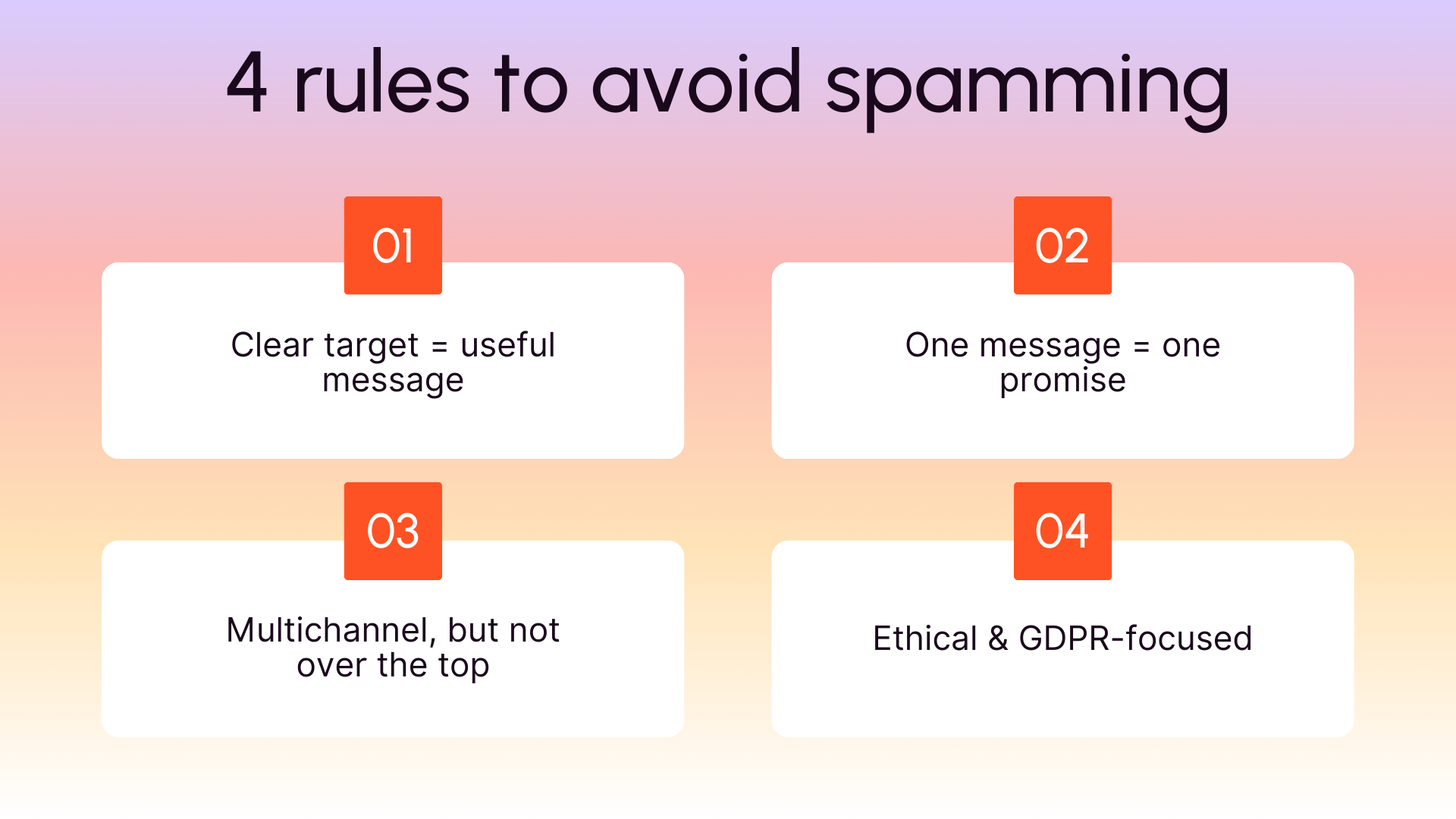 4 rules to avoid spamming