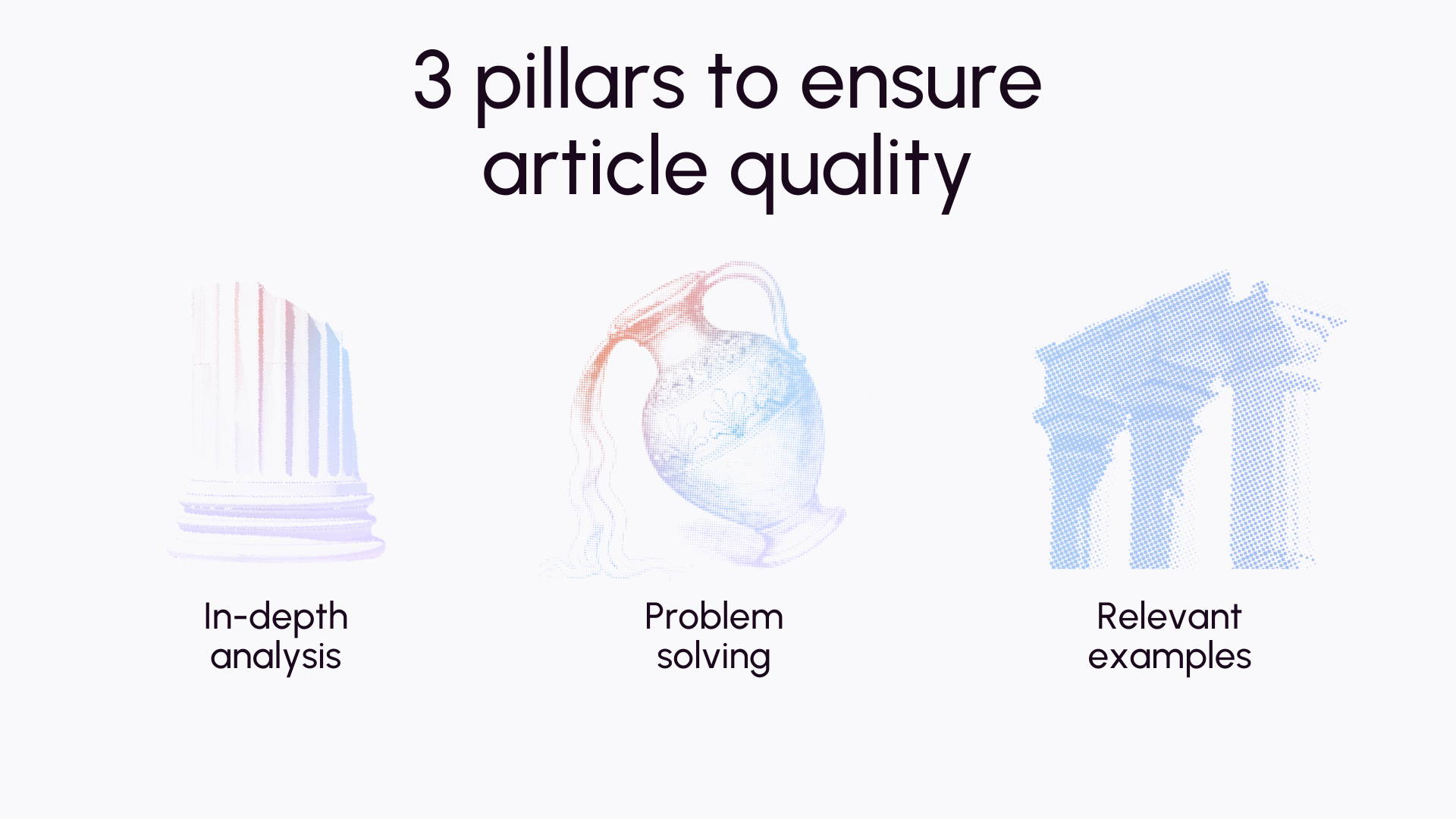 3 pillars to ensure article quality