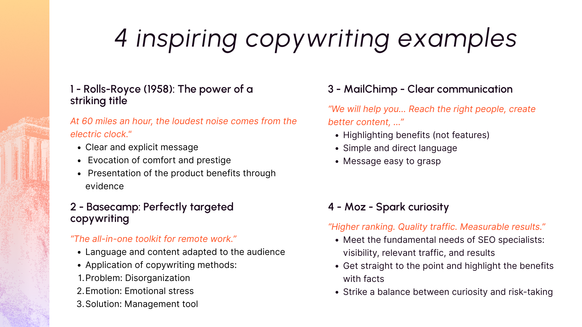 4 examples of copywriting