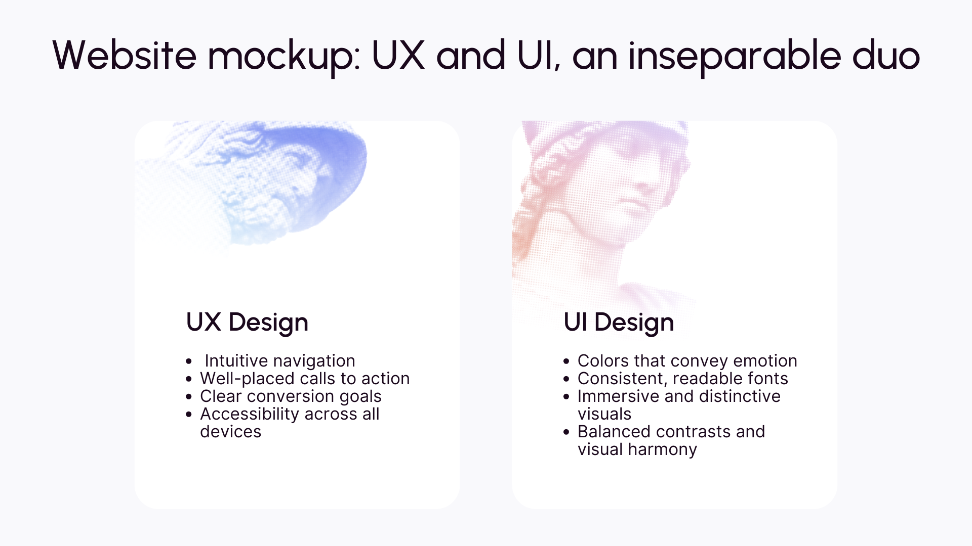 UX and UI site mockup