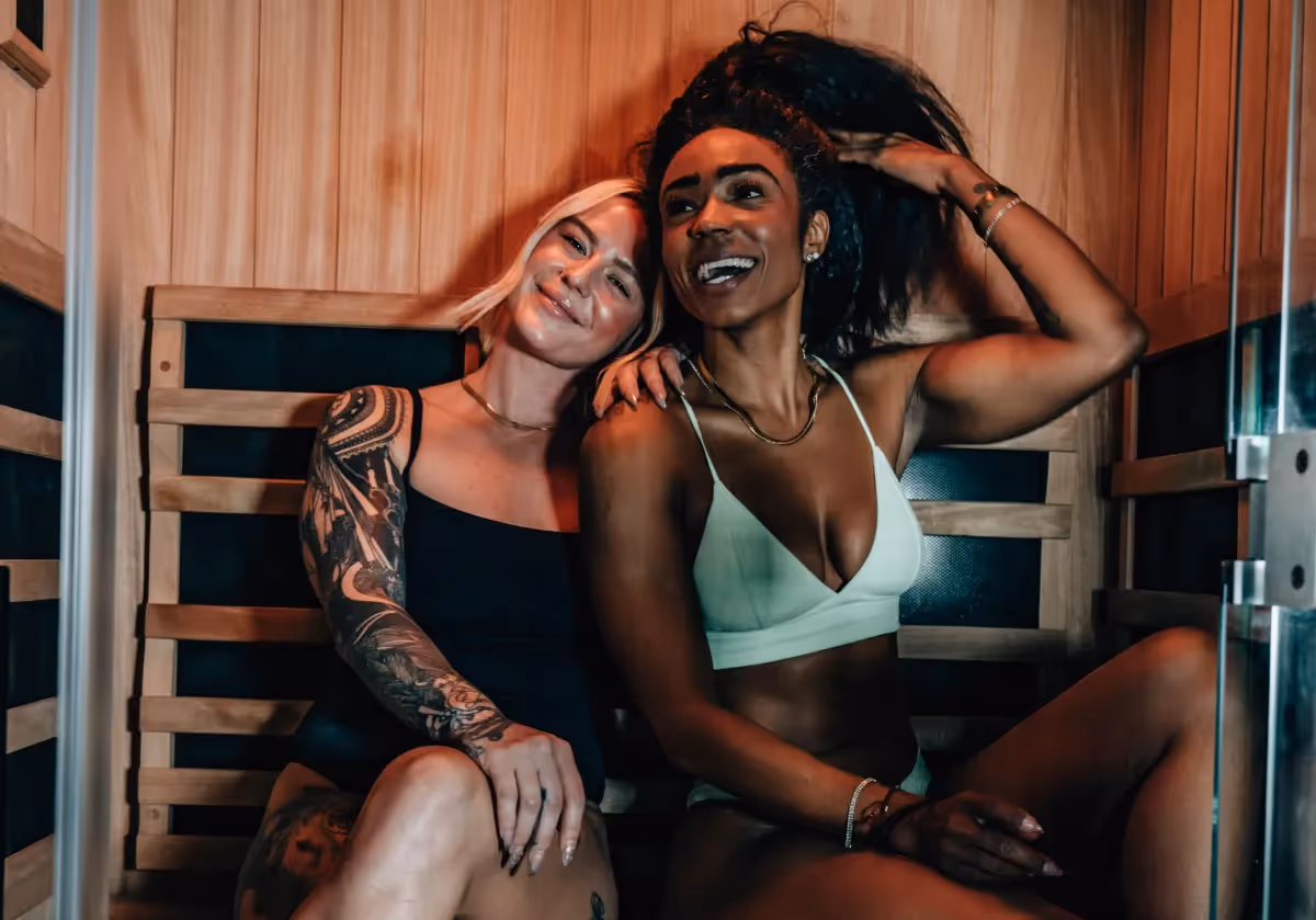 Two ladies in the suna