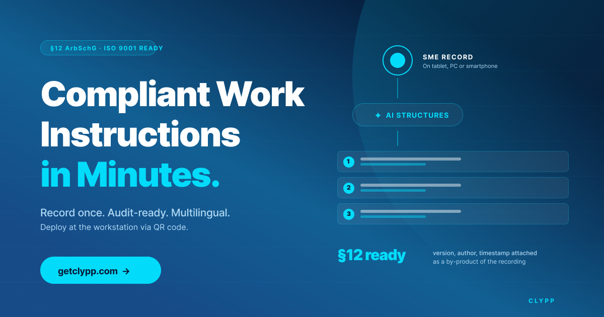 Compliant Work Instructions in Minutes — Clypp