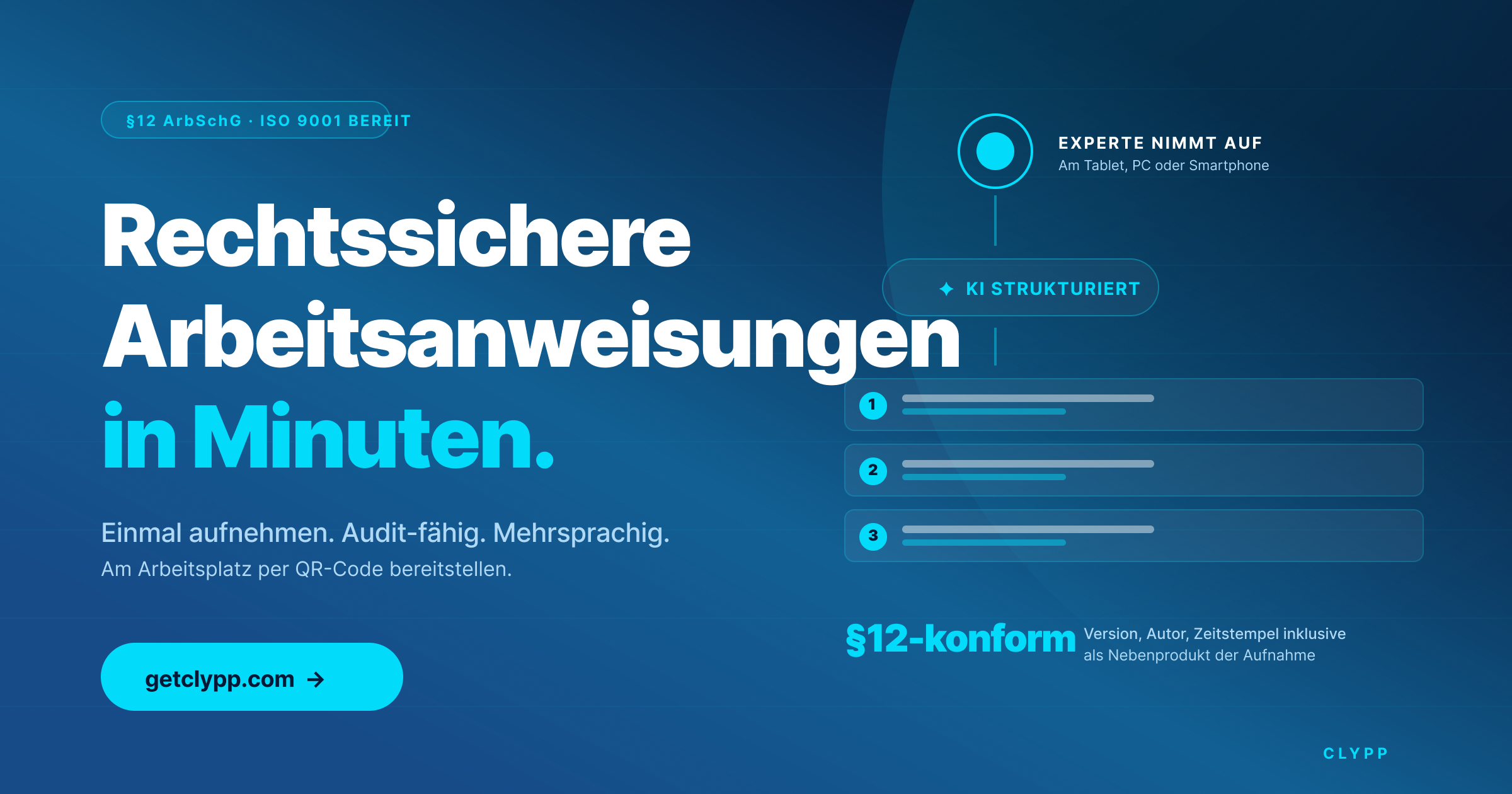 Rechtssichere Arbeitsanweisungen in Minuten — Clypp