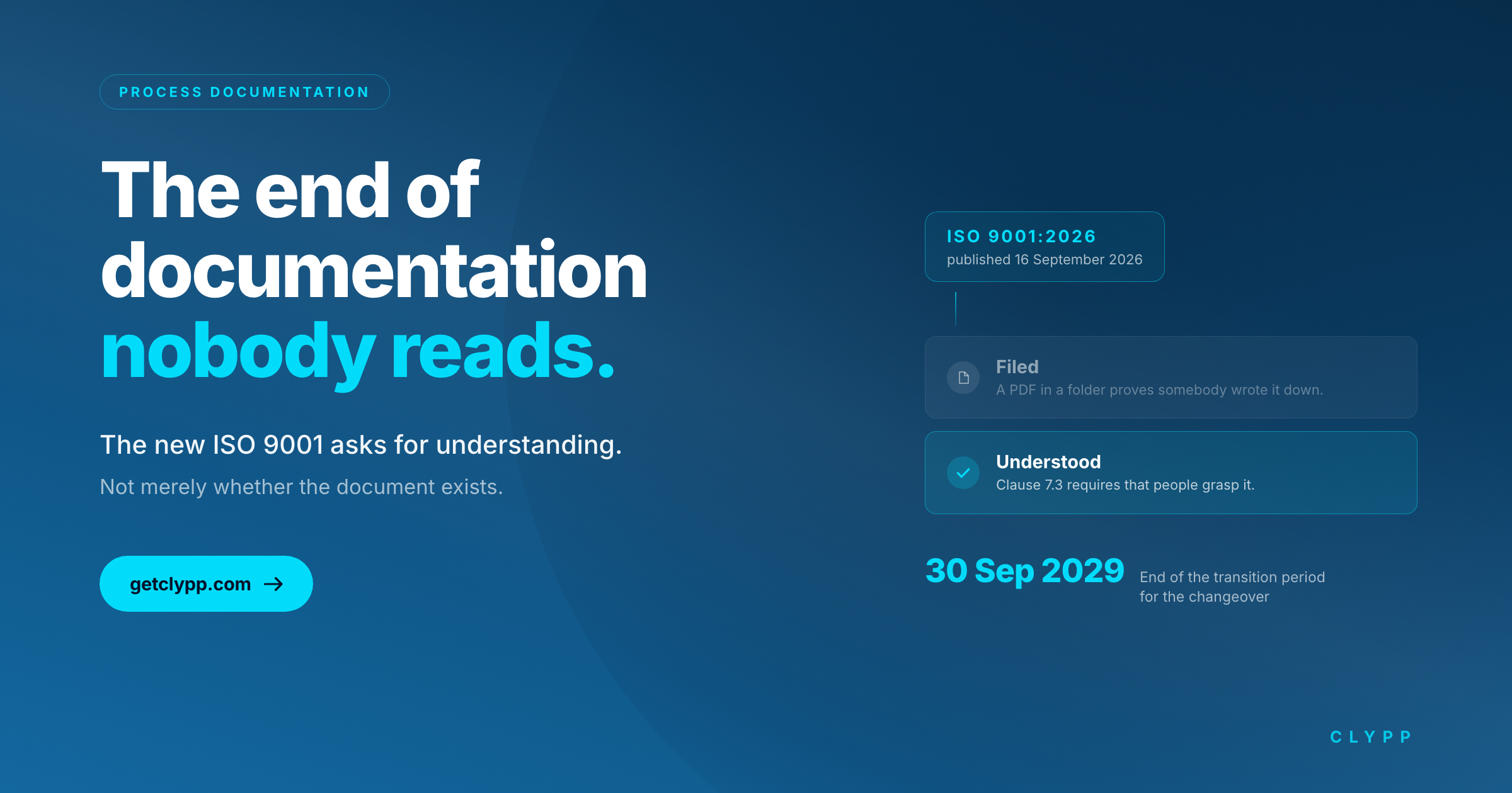 Process documentation under ISO 9001:2026 — Clypp