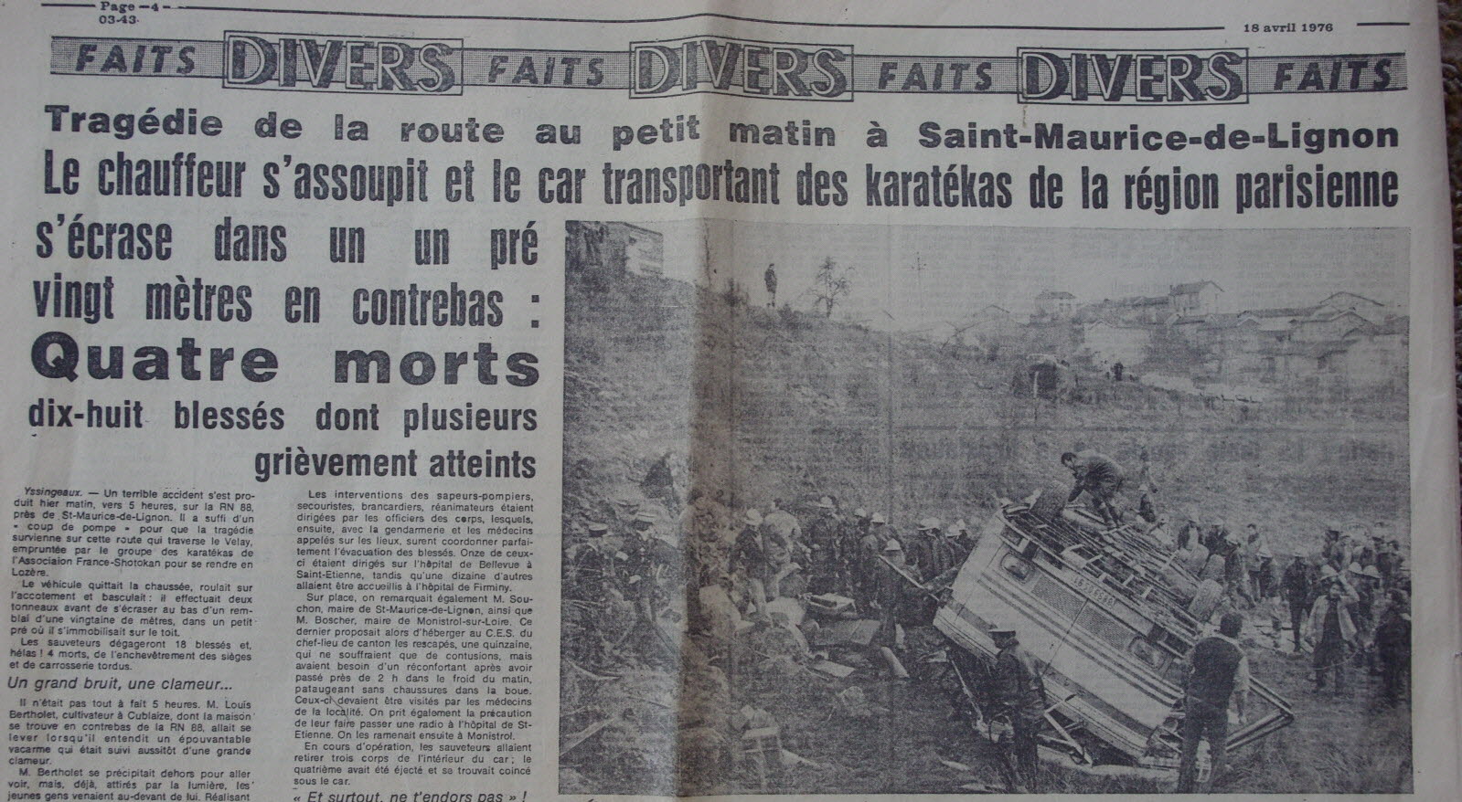 Il y a 50 ans, le drame de Cublaize.