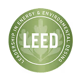 LEED certification logo for sustainable building design.