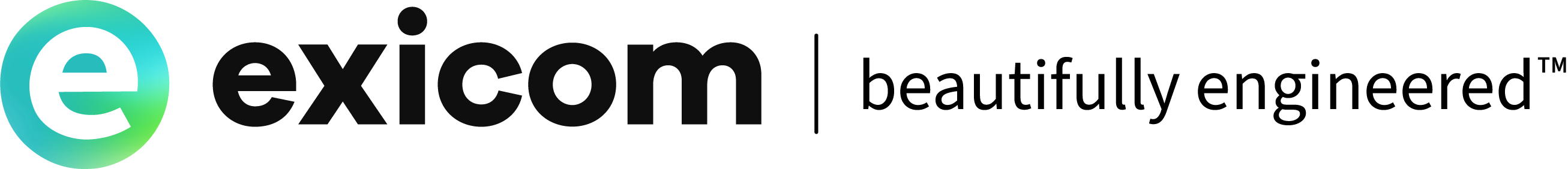 exicom logo with tagline black