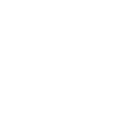 White robot face icon with rectangular eyes on black background.