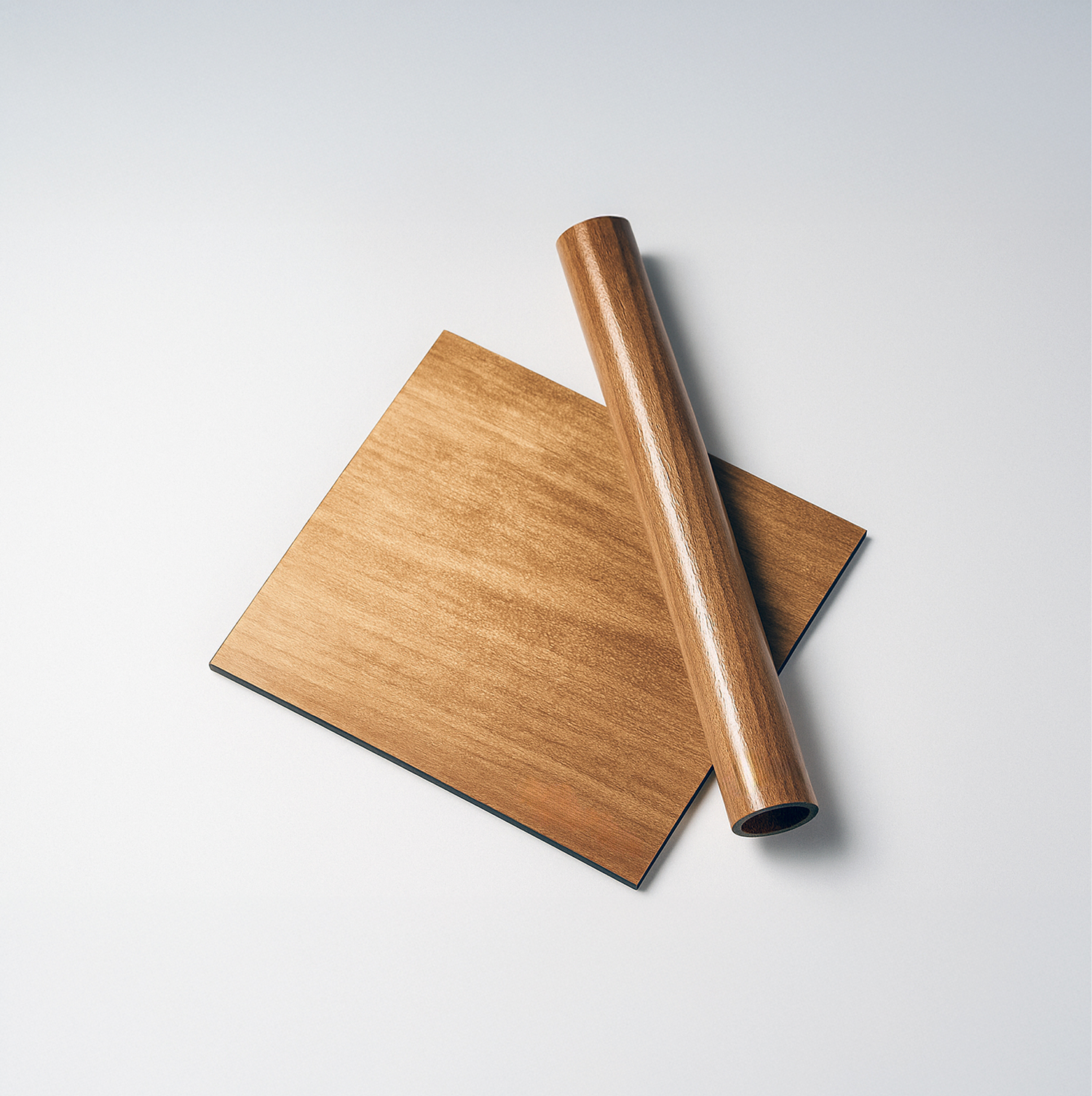 Composite tube and plate sample made from high performance biomaterial HiWood 