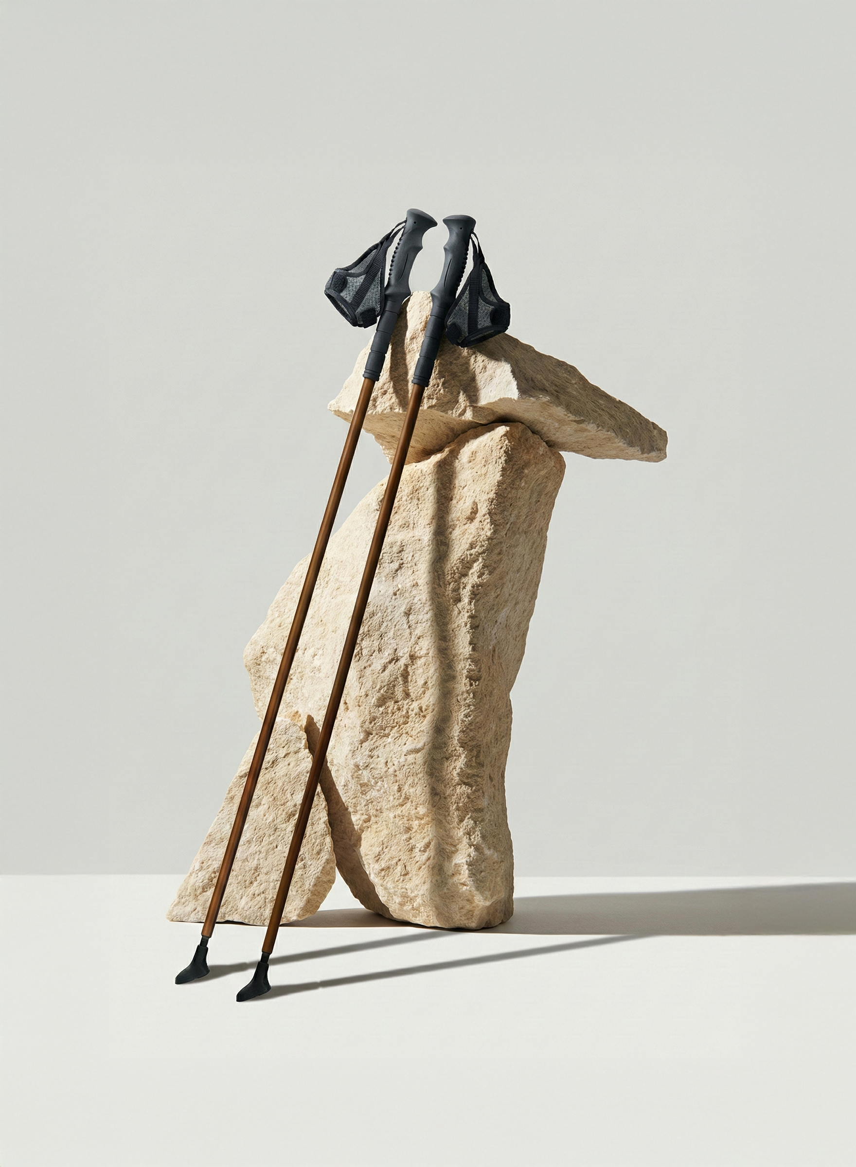 Custom engraved HiWalking Nordic Walking poles on display