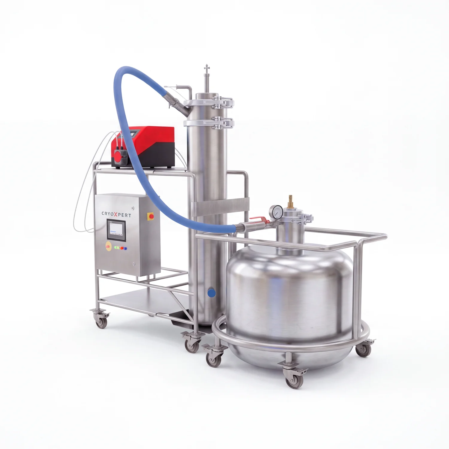 Laboratoryjny granulator kriogeniczny CryoXpert do prac badawczo-rozwojowych (R&D) w przemyśle farmaceutycznym i biofarmaceutycznym.