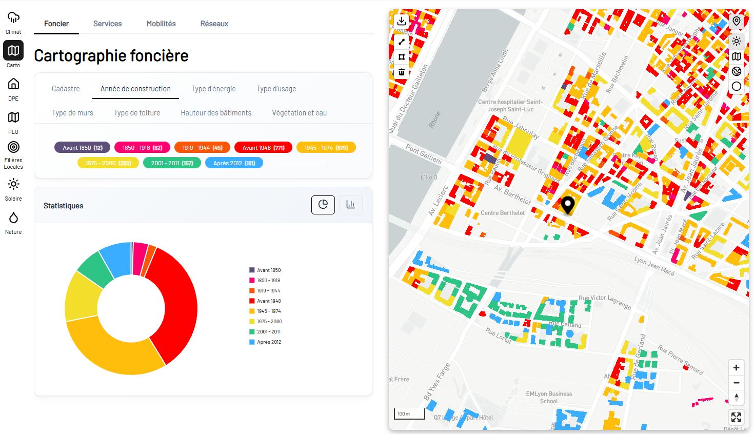 Ensemble des données urbaines et environnementale