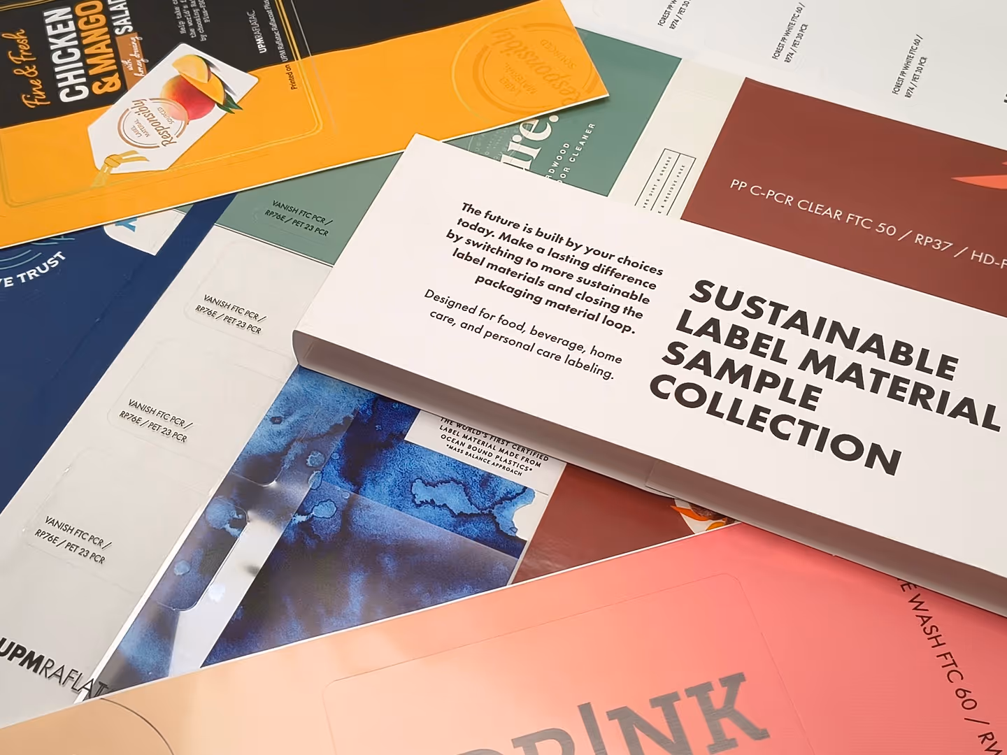 Rolls of self-adhesive label material in different finishes