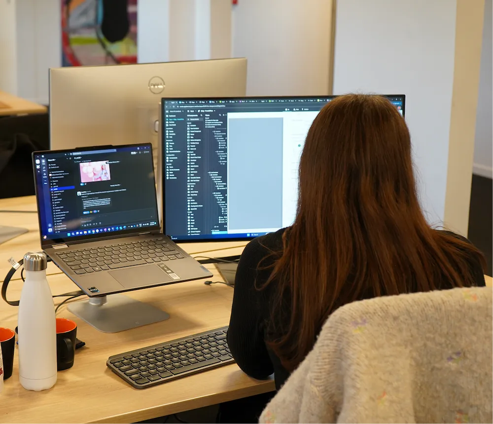 Gture employee doing digital product development with low-code