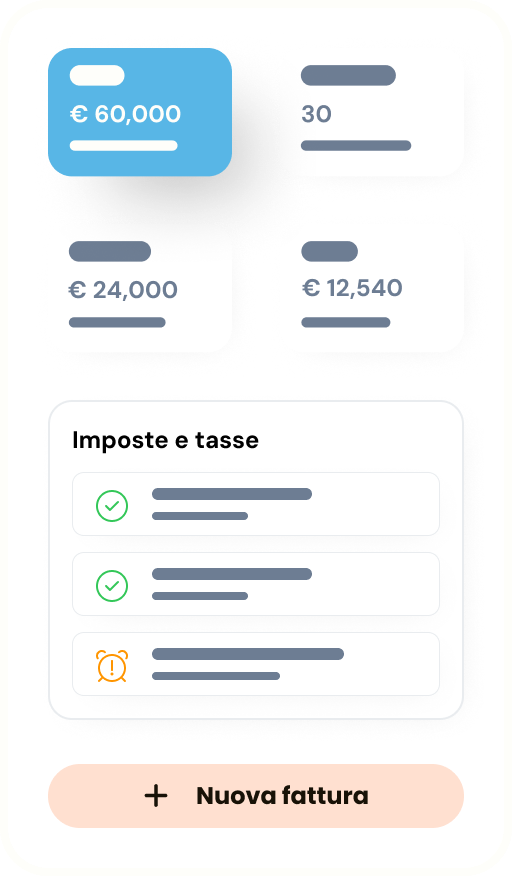 UI fatturine fatturazione elettronica economica e moderna, ripensata da zero per le partite IVA forfettarie. Inizia gratis