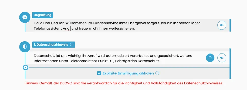 Screenshot von der Begrüßung in der VITAS Plattform