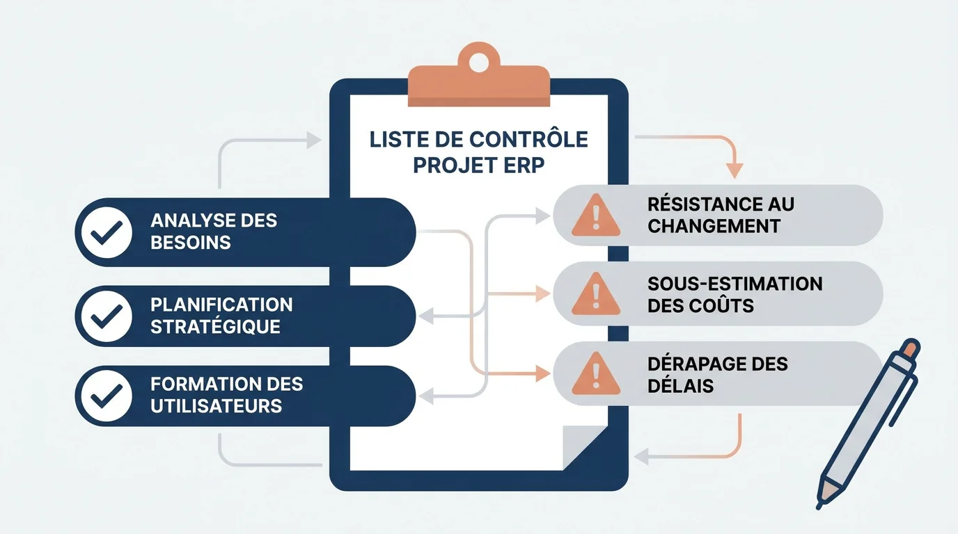 Illustration d'une checklist de critères pour choisir un intégrateur ERP