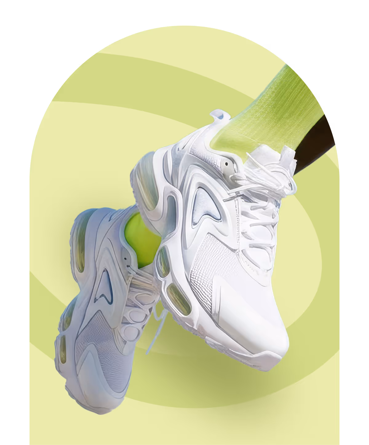 A pair of sneakers resembling running