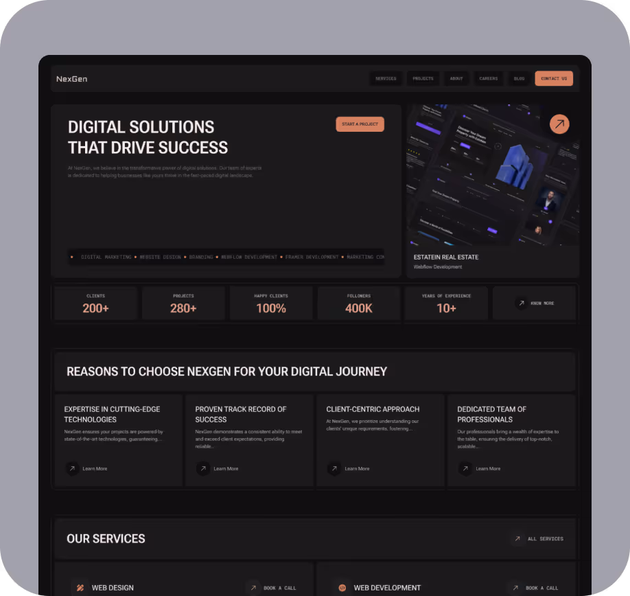 Webflow Showcase NexGen