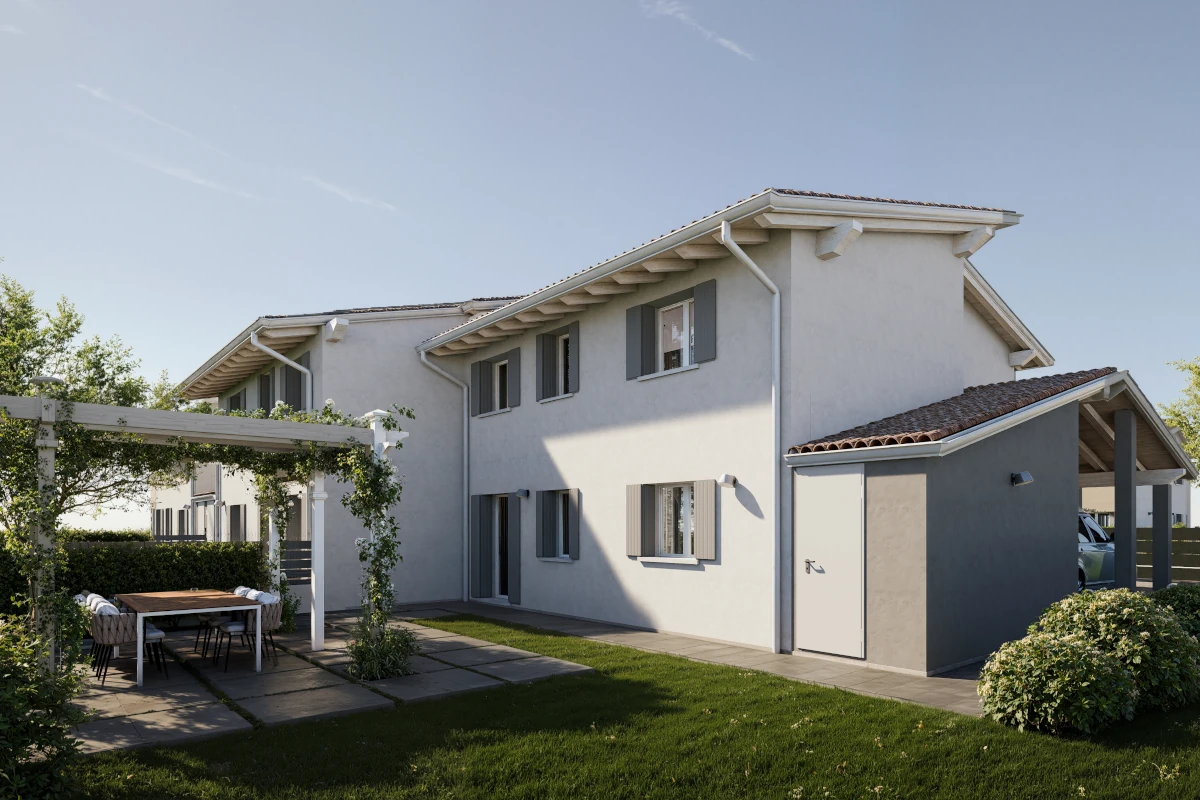 Vista retro di una villa moderna - Residenza Molinèa a Udine