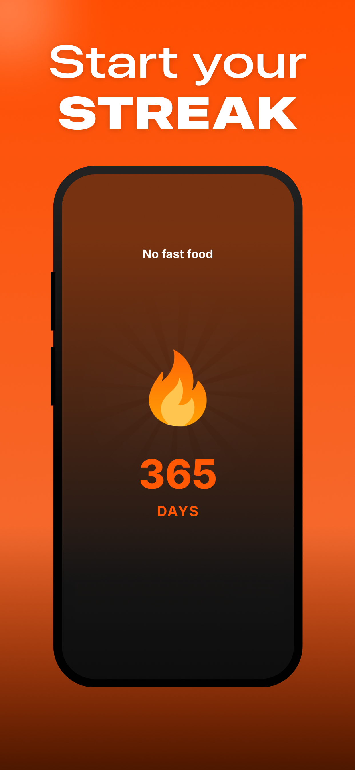 Screenshot from the StreakUp App, Showing a 365-Day streak