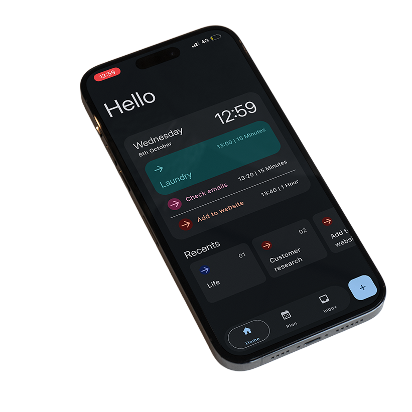 Screenshot of Via productivity app automatically scheduling tasks