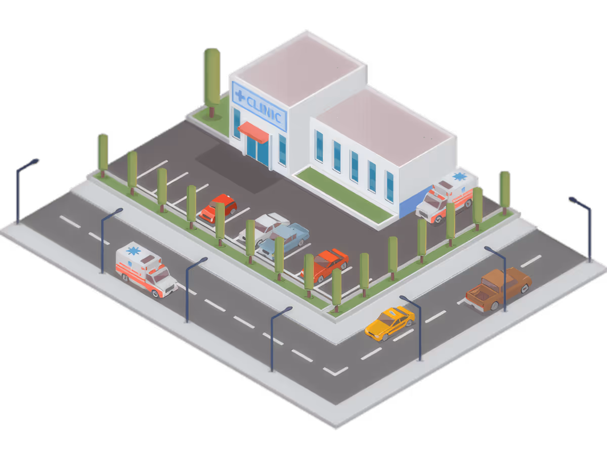 clinic mockup - illustration