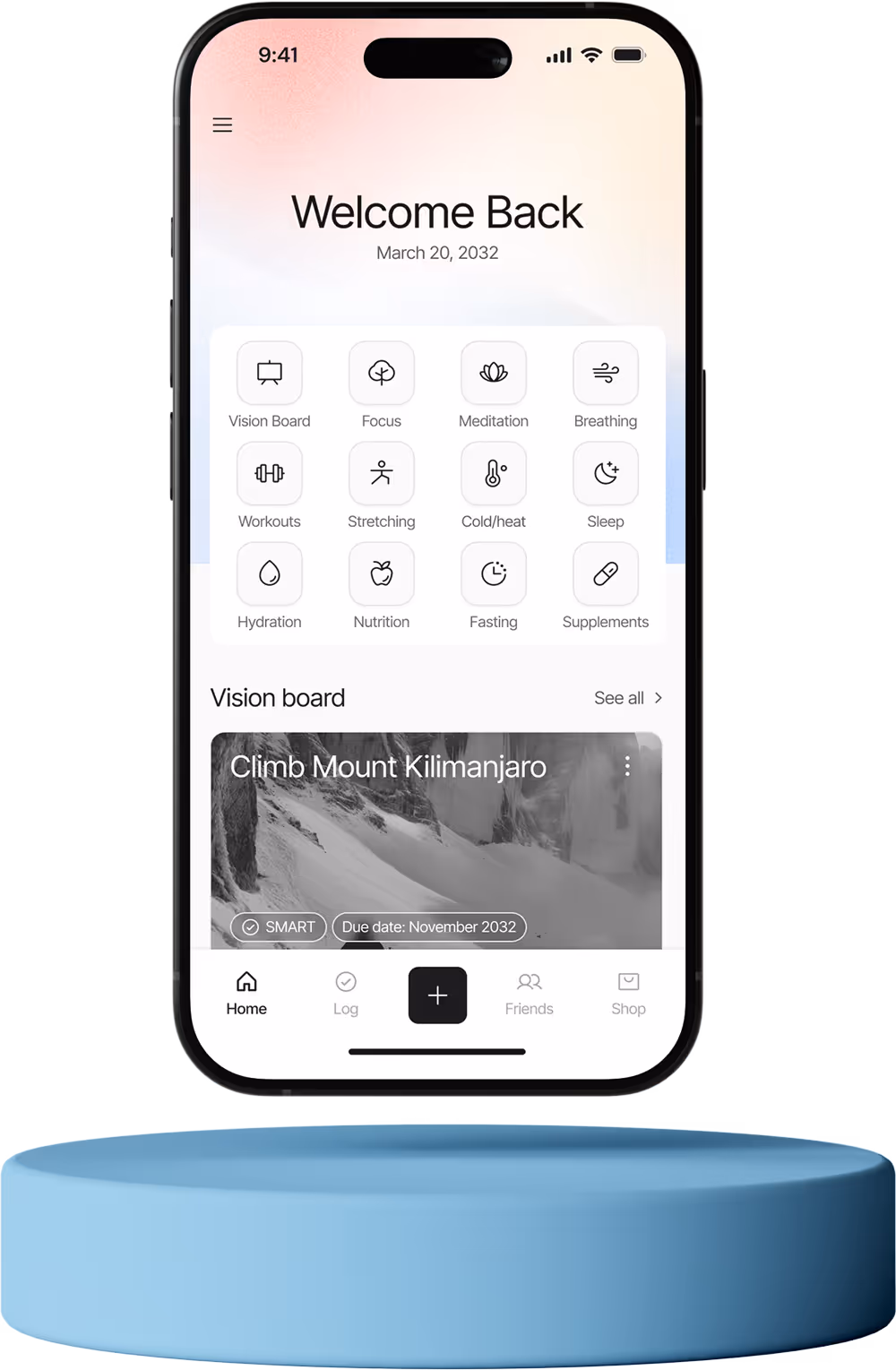The LIFEHACKR App Homescreen.