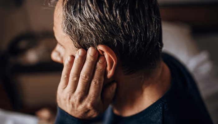 ear pain, older man