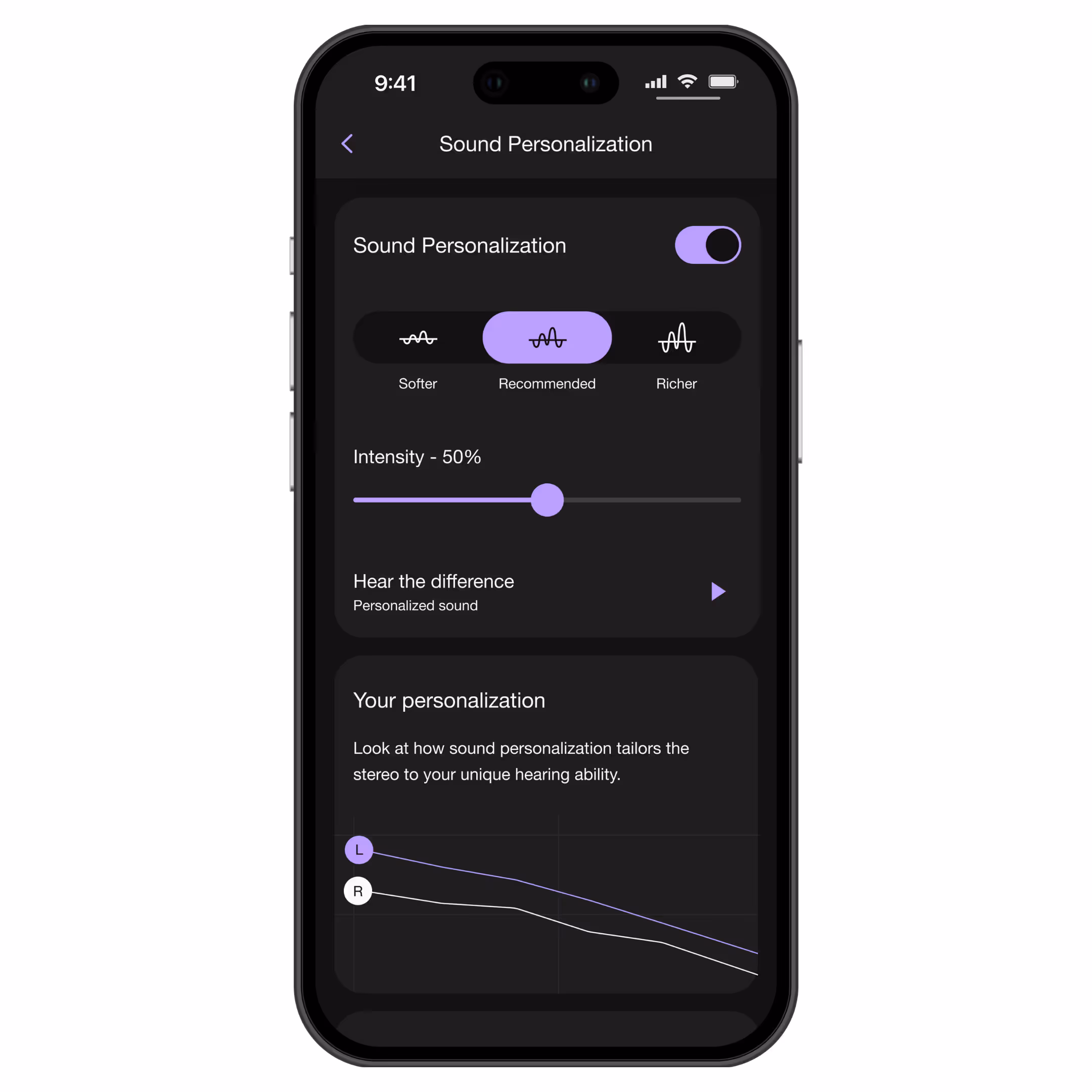 Mimi Sound Personalization Results Page 