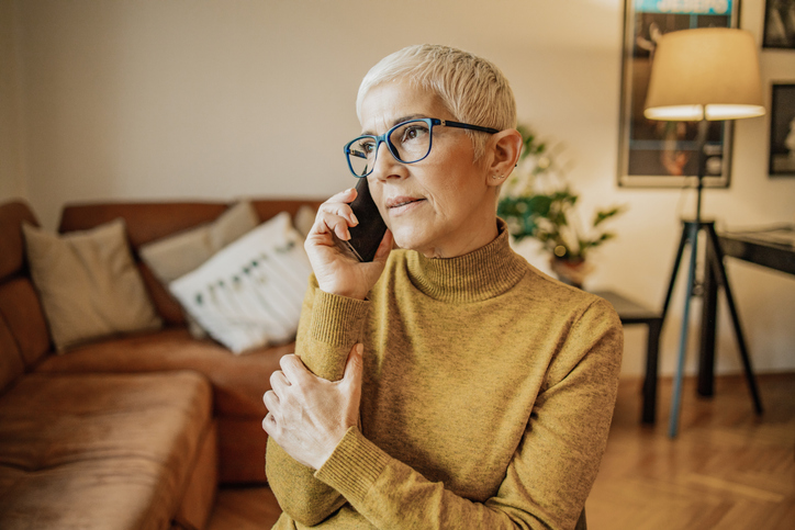 lady talking on phone