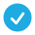 A blue check icon