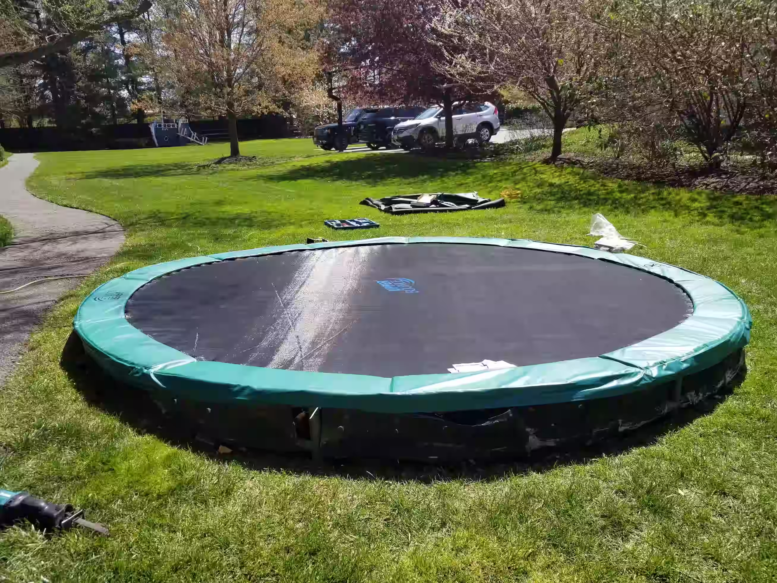 Professional trampoline setup