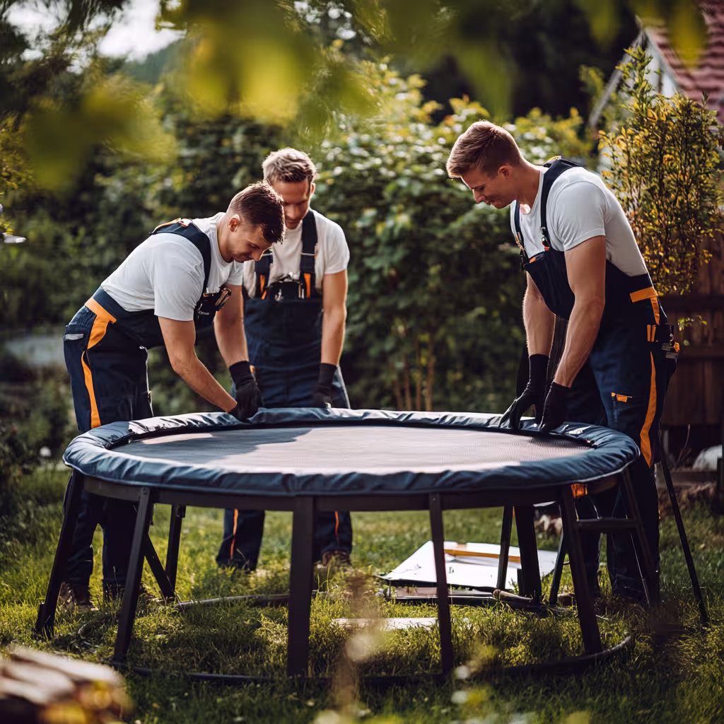 Professional trampoline setup