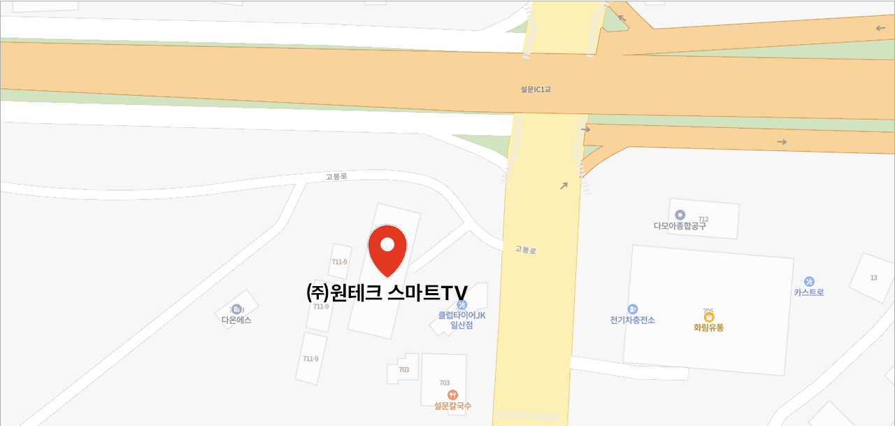 A map with the WONTEK store location