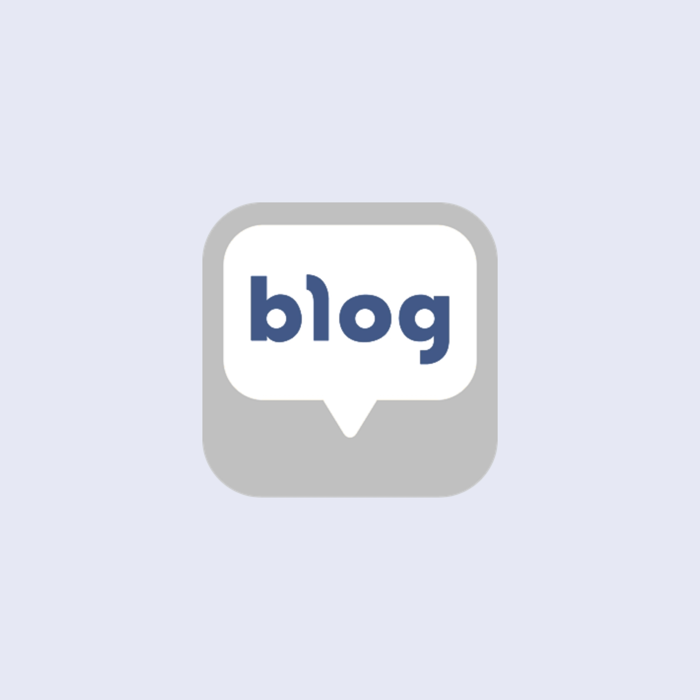 A blog logo on a light blue background.