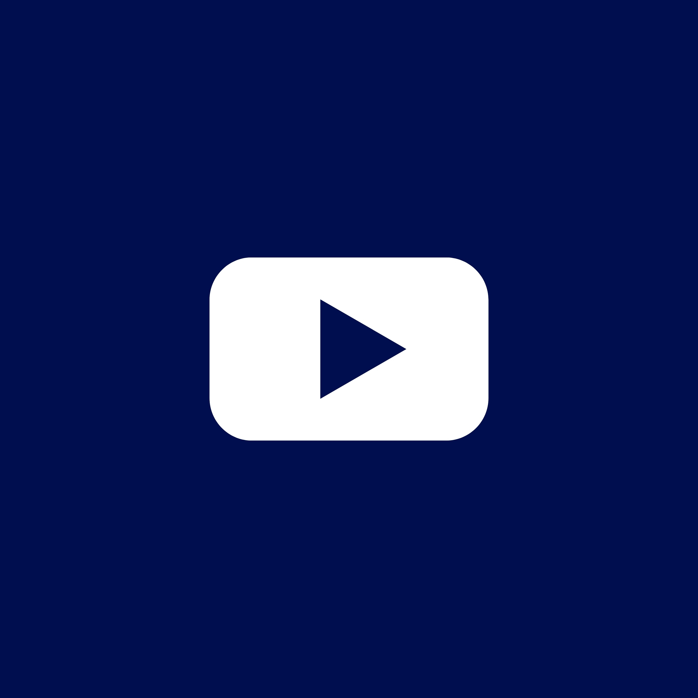 A white YouTube logo on blue background.