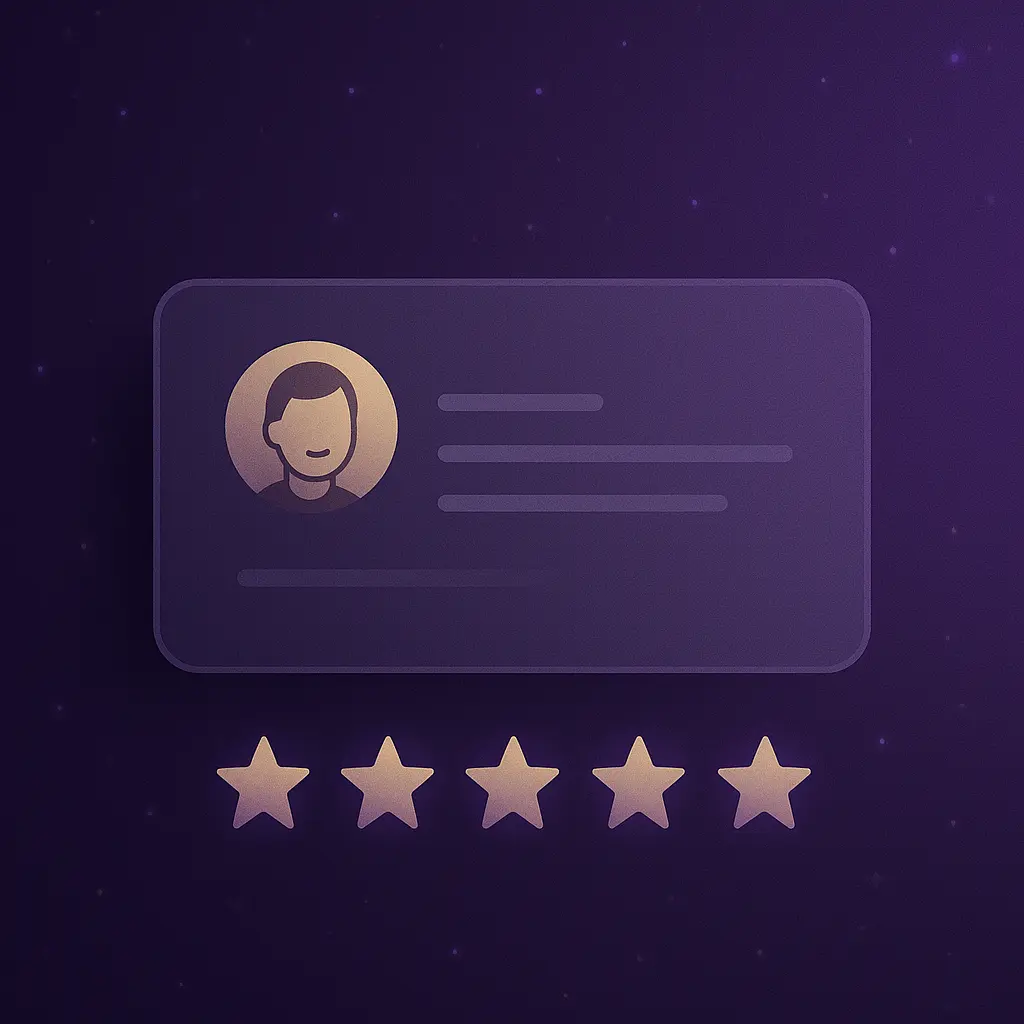 customer profile with 5 stars