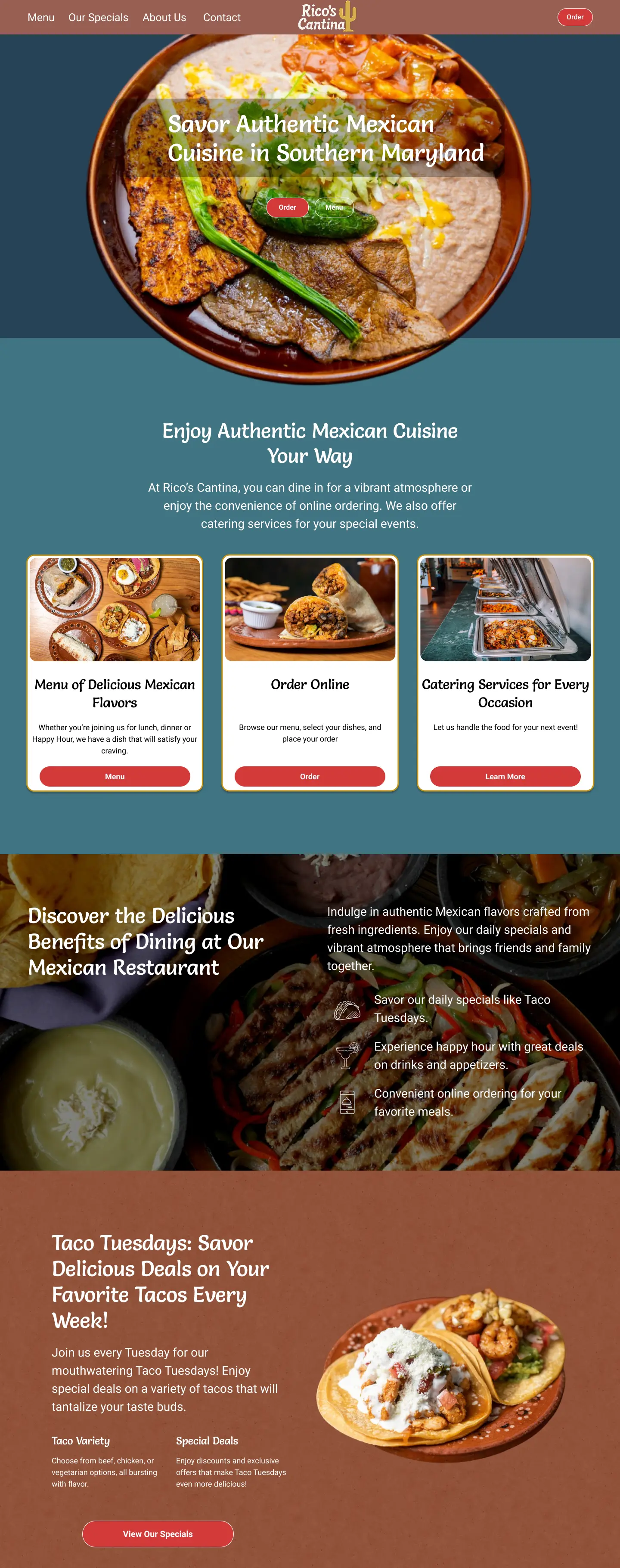 rico's cantina homepage