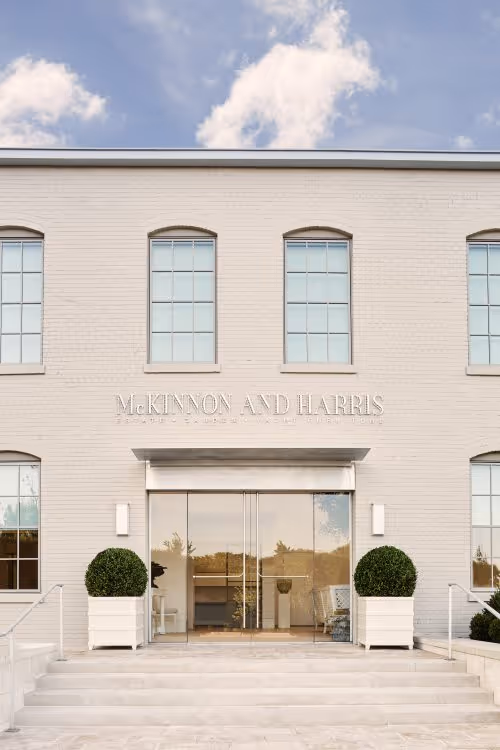 The exterior of McKinnon and Harris’s Richmond workshop has been landscaped under cofounder Will Massie’s instruction.