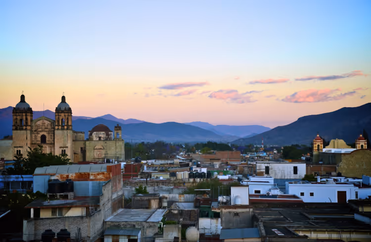 The sun sets over Oaxaca, one of the foremost destinations for artisanal design.