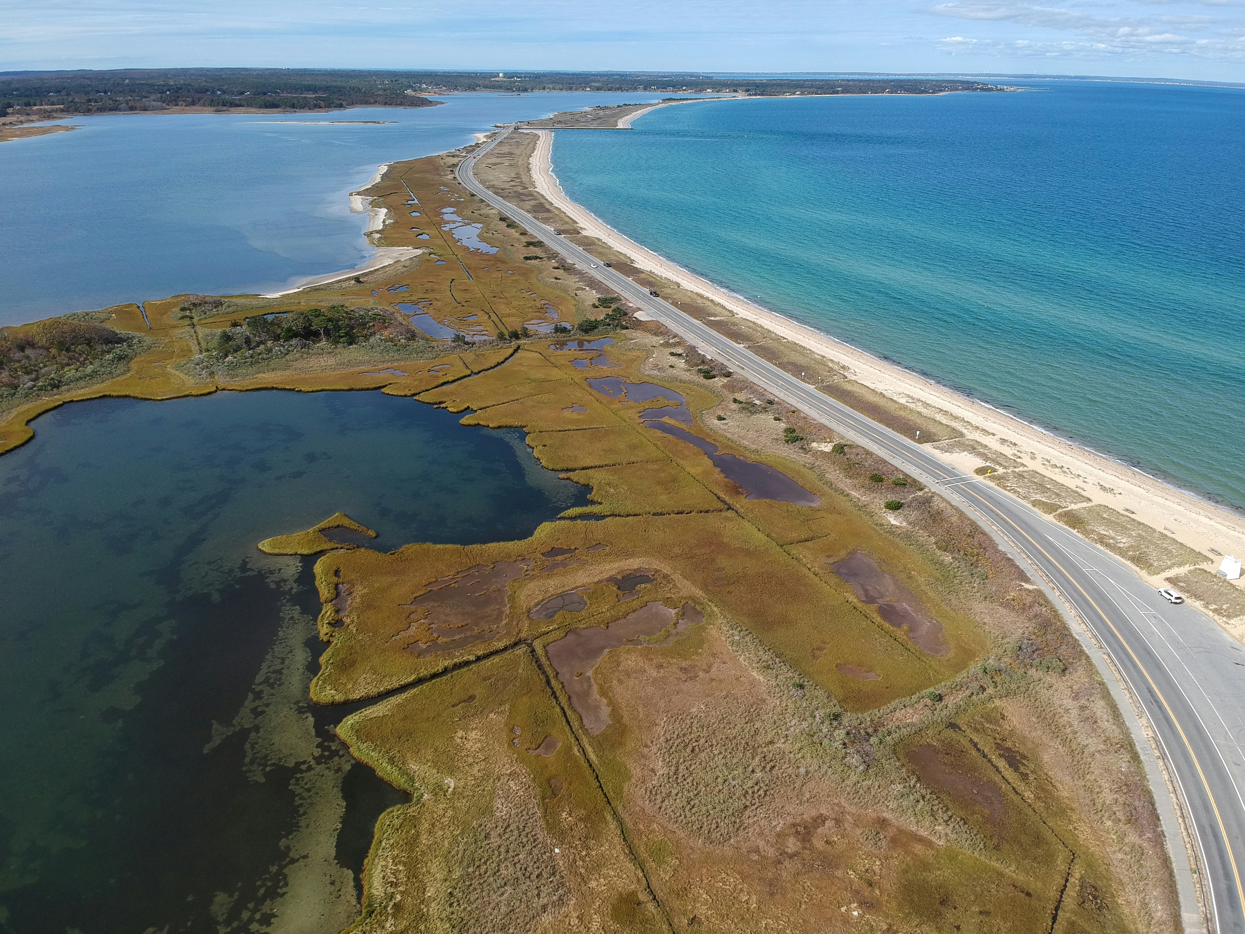 An areal shot of martha’s vineyard