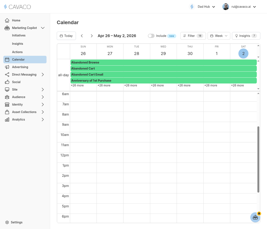 Cavaco AI Marketing Calendar