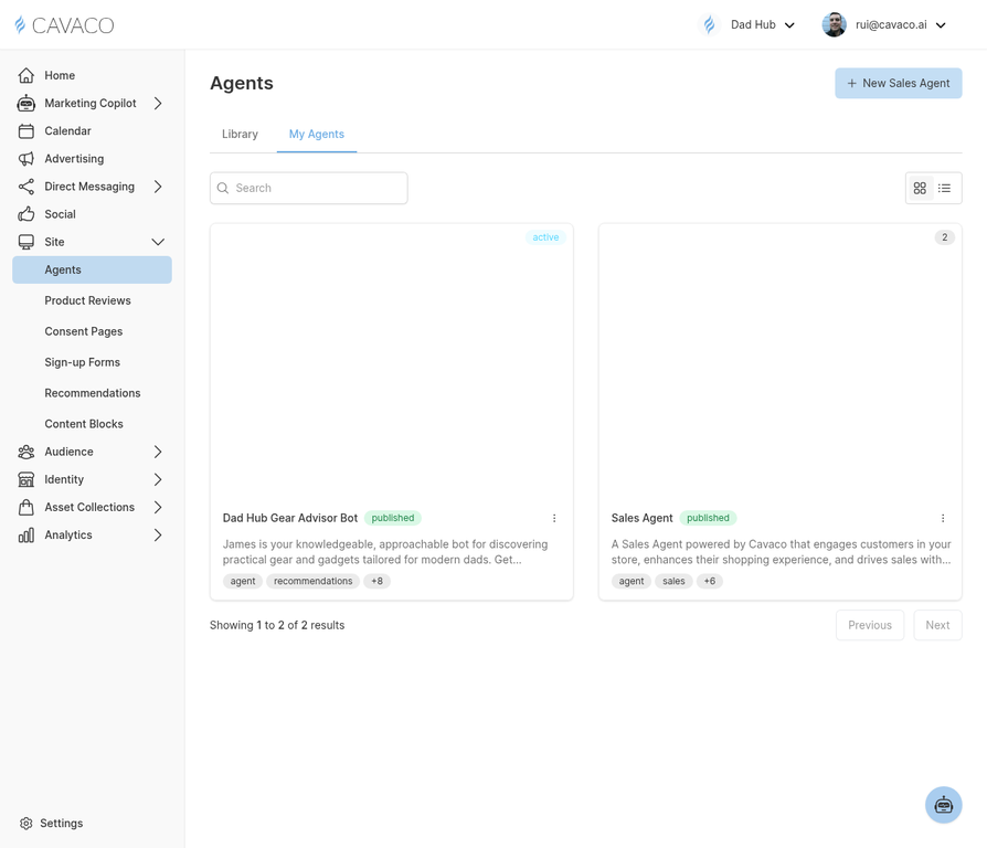 Cavaco AI Site Agents