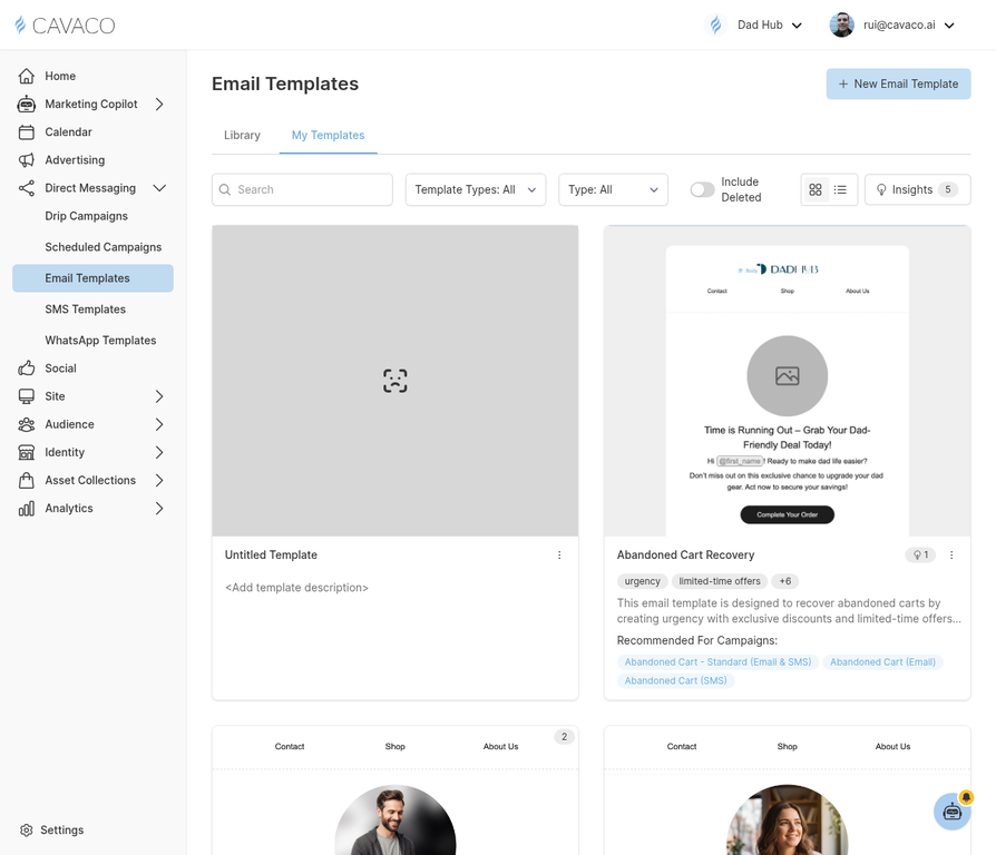 Direct Messaging - Email Templates