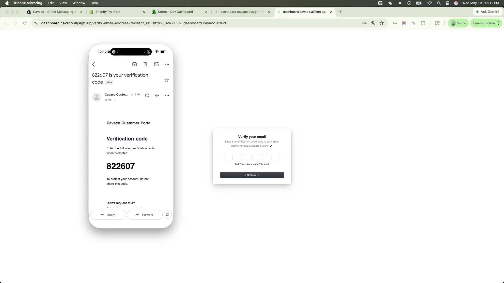 Cavaco Email Verification