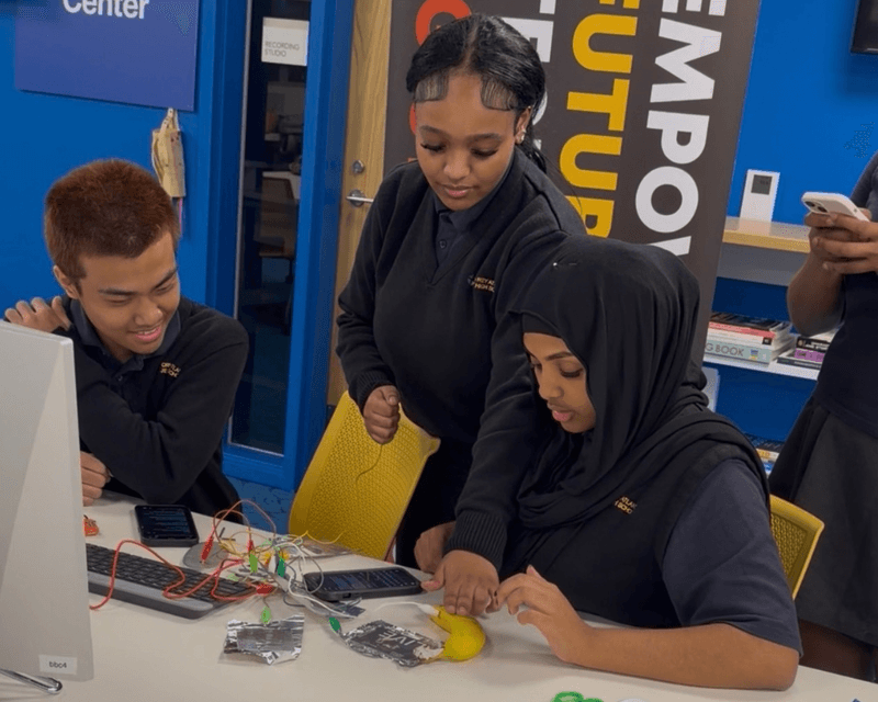 A WCT student building a circuit