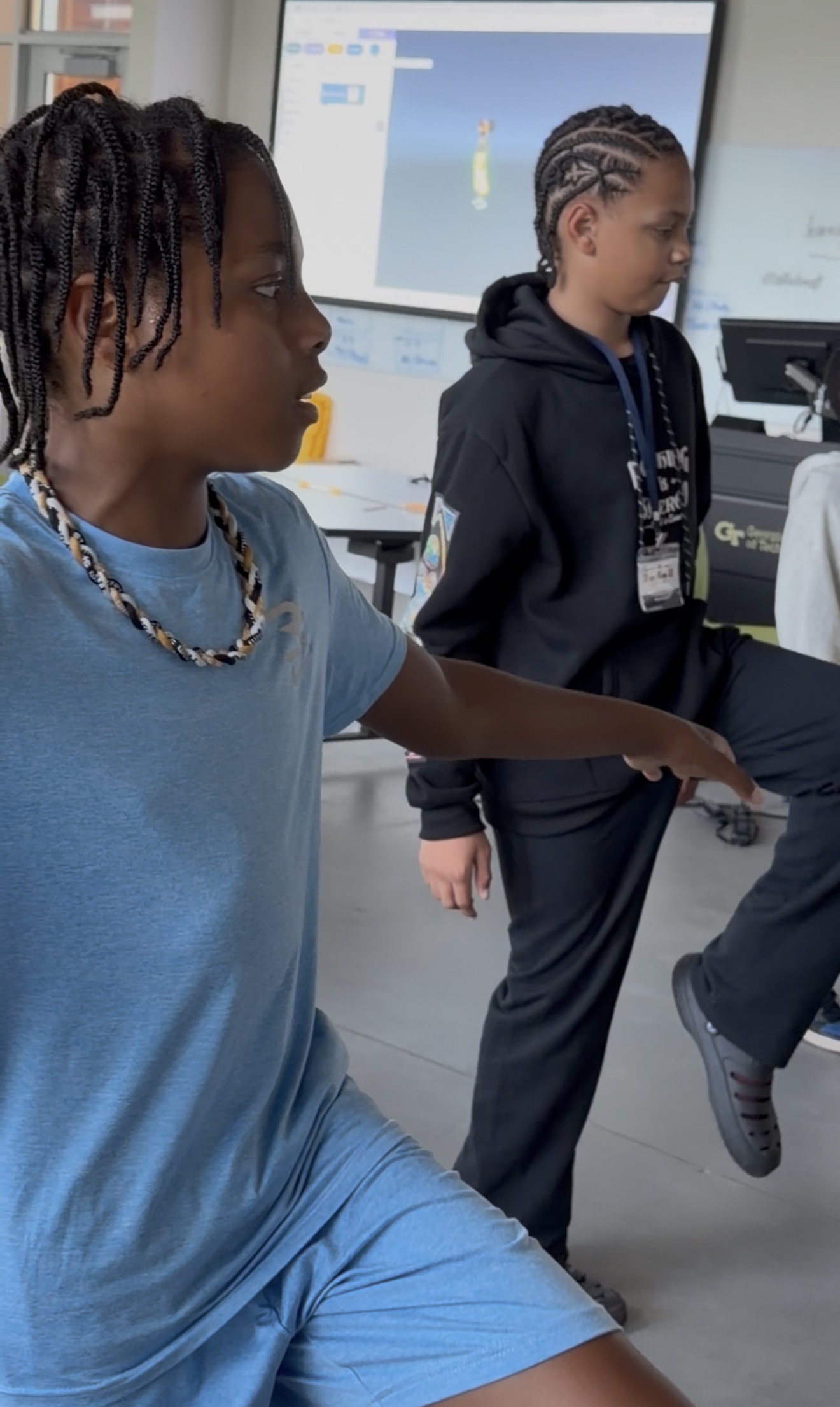 Students at Dance Code Create camp with Georgia Tech