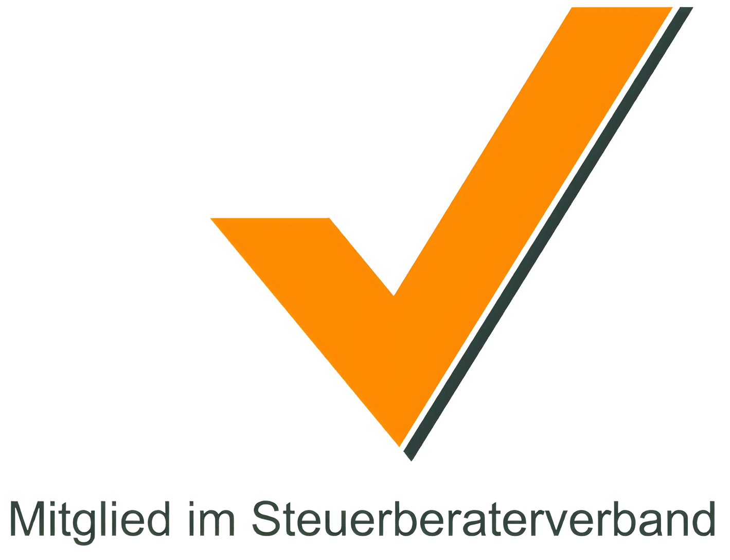 Oranges Häkchen mit dem Text Mitglied im Steuerberaterverband darunter.